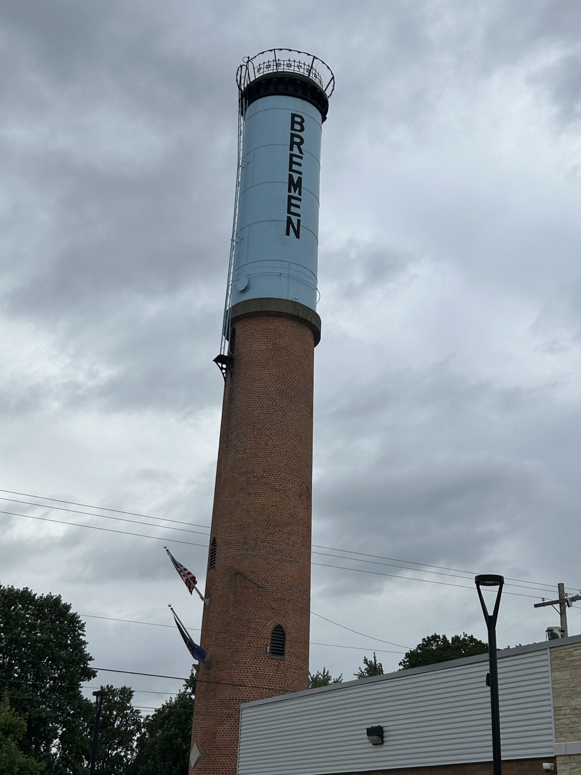 Historic Bremen water tower in Bremen, Indiana